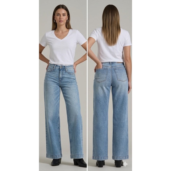 American Tall Denim - American Tall Luna High Rise Wide Leg Jeans Heritage Faded 29/37